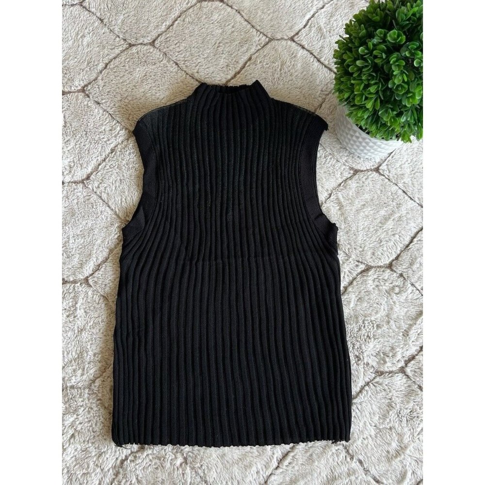 DAIMARAN Parma Women's Crop Top Mesh Black High Neck Size M